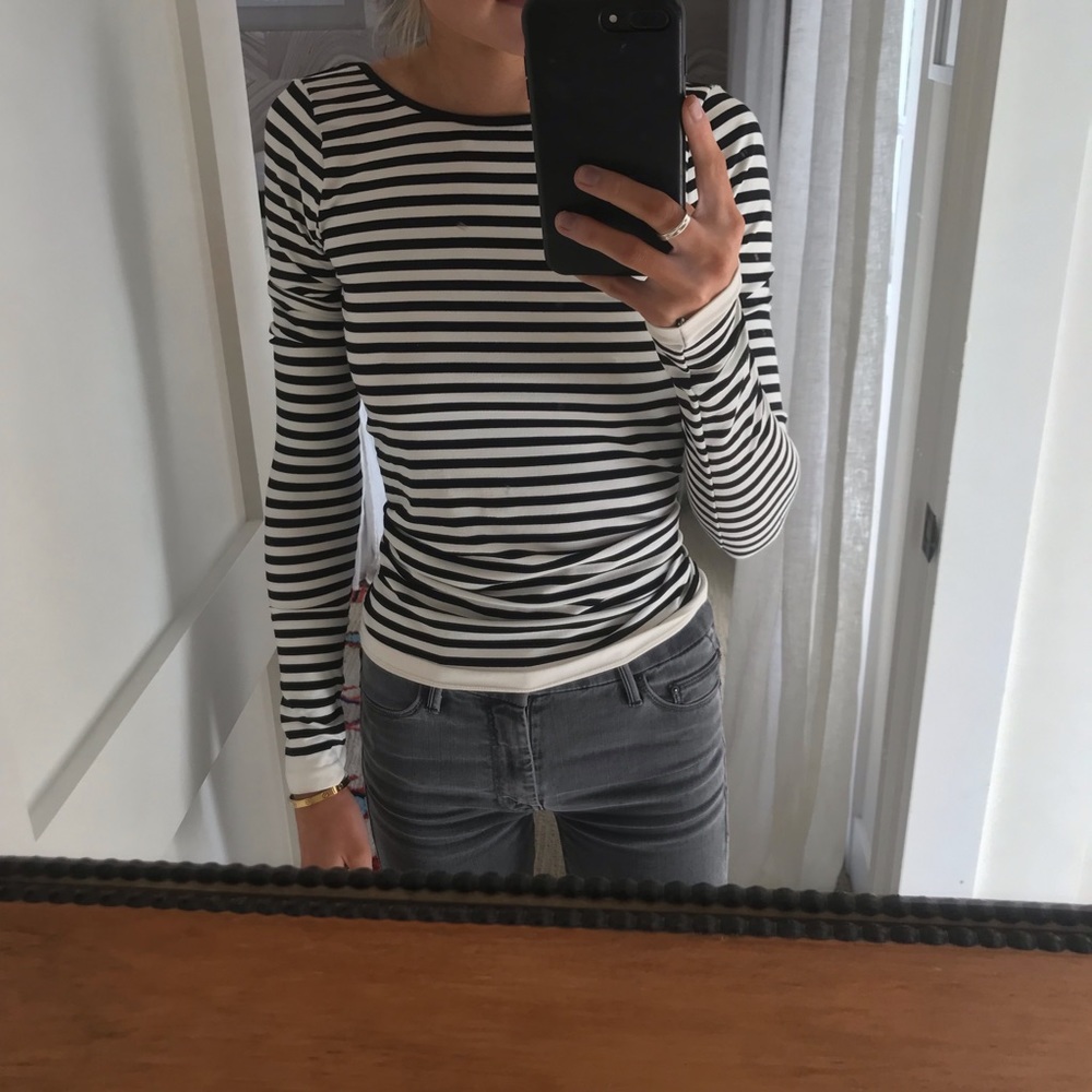 black and white striped long sleeve